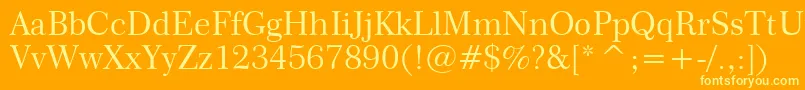 Century751Bt Font – Yellow Fonts on Orange Background