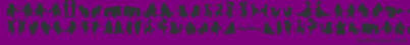 Winnie-fontti – mustat fontit violetilla taustalla