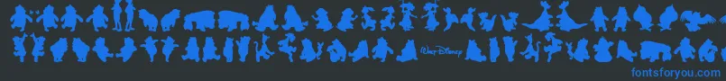 Winnie Font – Blue Fonts on Black Background