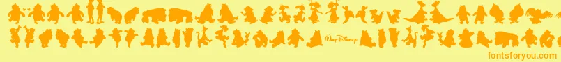 Winnie Font – Orange Fonts on Yellow Background