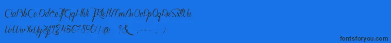 WalkerOnTheMoonLight-Schriftart – Schwarze Schriften auf blauem Hintergrund