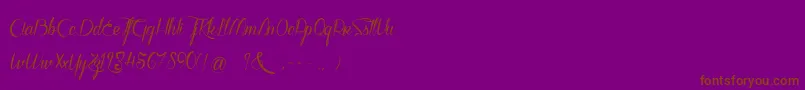 WalkerOnTheMoonLight-Schriftart – Braune Schriften auf violettem Hintergrund