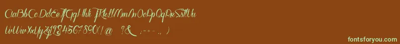 WalkerOnTheMoonLight Font – Green Fonts on Brown Background