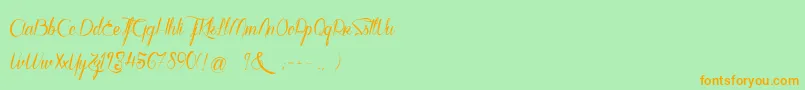 WalkerOnTheMoonLight Font – Orange Fonts on Green Background