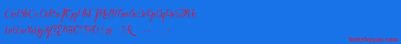 WalkerOnTheMoonLight-Schriftart – Rote Schriften auf blauem Hintergrund