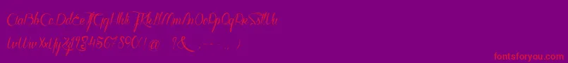 WalkerOnTheMoonLight-Schriftart – Rote Schriften auf violettem Hintergrund