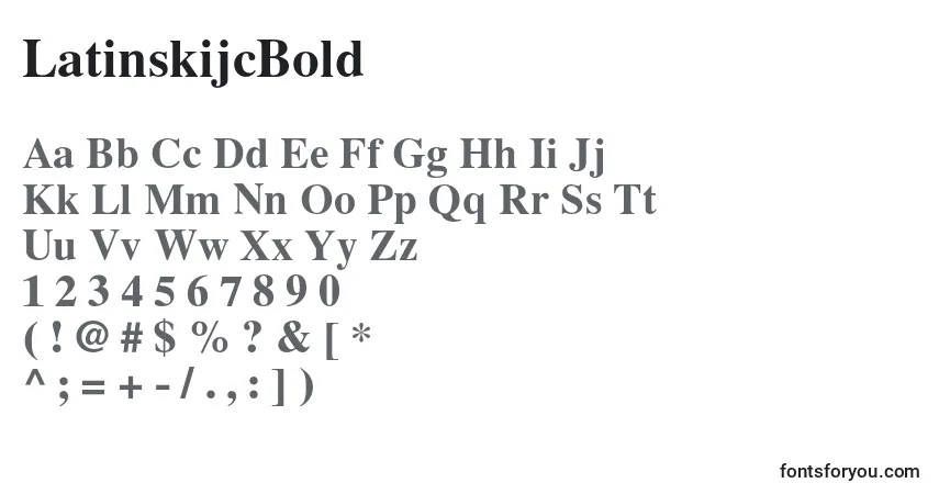 A fonte LatinskijcBold – alfabeto, números, caracteres especiais