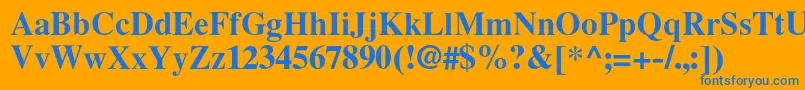 フォントLatinskijcBold – オレンジの背景に青い文字