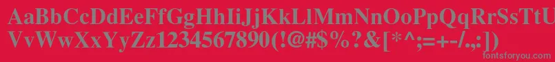 LatinskijcBold Font – Gray Fonts on Red Background