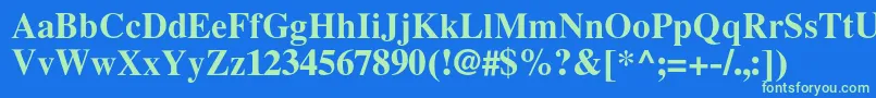 LatinskijcBold Font – Green Fonts on Blue Background