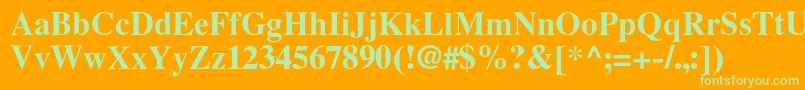 LatinskijcBold Font – Green Fonts on Orange Background