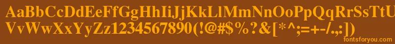 LatinskijcBold Font – Orange Fonts on Brown Background