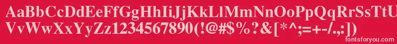 LatinskijcBold Font – Pink Fonts on Red Background