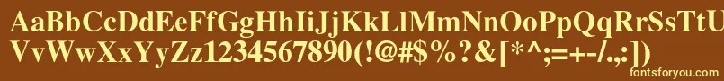 LatinskijcBold Font – Yellow Fonts on Brown Background