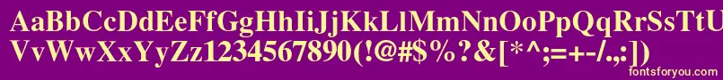 LatinskijcBold Font – Yellow Fonts on Purple Background