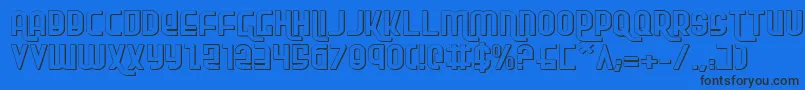 Шрифт Rokikierse – чёрные шрифты на синем фоне