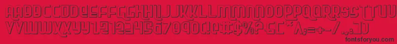 フォントRokikierse – 赤い背景に黒い文字