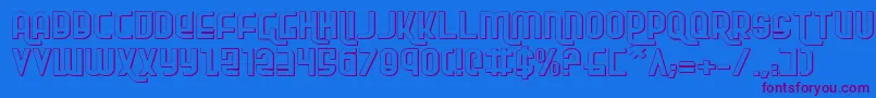 Rokikierse-Schriftart – Violette Schriften auf blauem Hintergrund