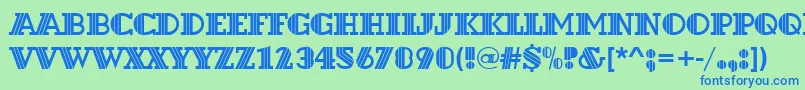 Dextord Font – Blue Fonts on Green Background