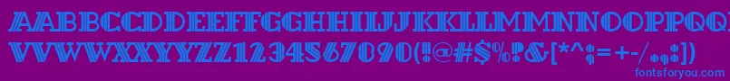 フォントDextord – 紫色の背景に青い文字