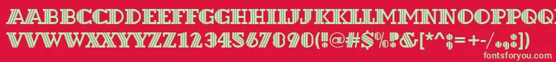 フォントDextord – 赤い背景に緑の文字