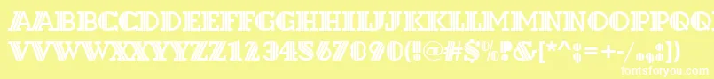 Dextord Font – White Fonts on Yellow Background