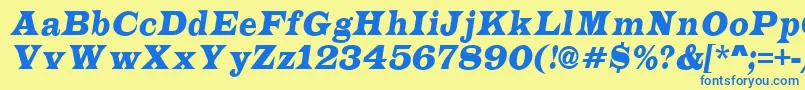 ALatinonrItalic Font – Blue Fonts on Yellow Background