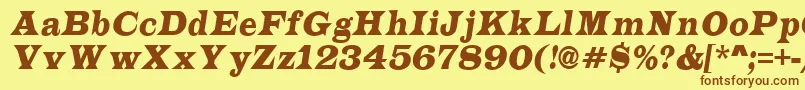 ALatinonrItalic Font – Brown Fonts on Yellow Background