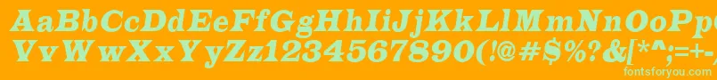 ALatinonrItalic-Schriftart – Grüne Schriften auf orangefarbenem Hintergrund