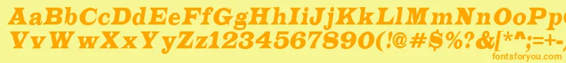 ALatinonrItalic Font – Orange Fonts on Yellow Background