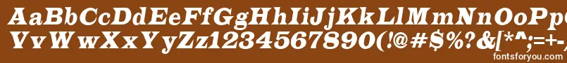 ALatinonrItalic-Schriftart – Weiße Schriften auf braunem Hintergrund