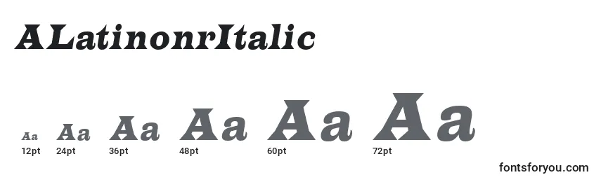 ALatinonrItalic-fontin koot