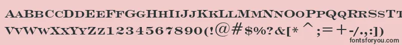 Weitere Informationen zur EngraversRomanBoldBt-Schriftart EngraversRomanBoldBt-Schriftart – Schwarze Schriften auf rosa Hintergrund
