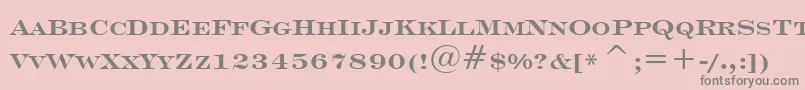 Więcej informacji o czcionce EngraversRomanBoldBt Czcionka EngraversRomanBoldBt – szare czcionki na różowym tle