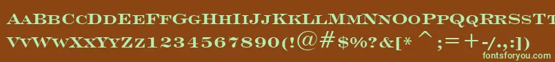 Шрифт EngraversRomanBoldBt – зелёные шрифты на коричневом фоне