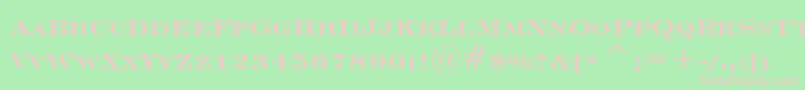 EngraversRomanBoldBt-fontti – vaaleanpunaiset fontit vihreällä taustalla