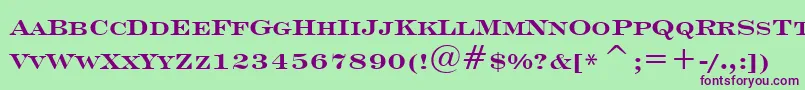 Шрифт EngraversRomanBoldBt – фиолетовые шрифты на зелёном фоне
