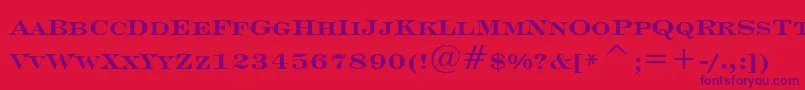 EngraversRomanBoldBt-Schriftart – Violette Schriften auf rotem Hintergrund