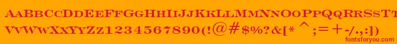EngraversRomanBoldBt-Schriftart – Rote Schriften auf orangefarbenem Hintergrund