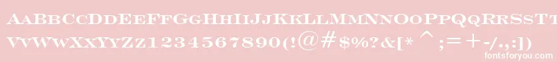 EngraversRomanBoldBt-Schriftart – Weiße Schriften auf rosa Hintergrund