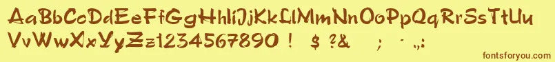 PoloSemiscriptRegular Font – Brown Fonts on Yellow Background
