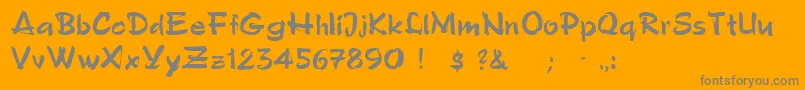 PoloSemiscriptRegular-Schriftart – Graue Schriften auf orangefarbenem Hintergrund