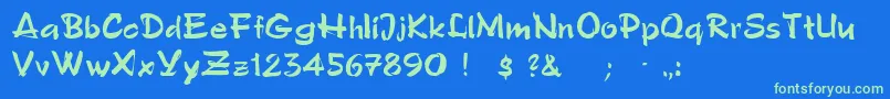 PoloSemiscriptRegular Font – Green Fonts on Blue Background