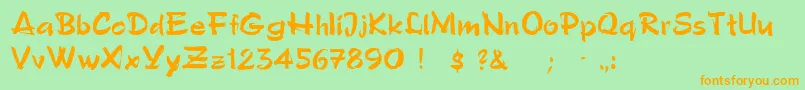 PoloSemiscriptRegular Font – Orange Fonts on Green Background