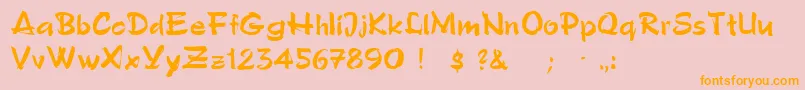PoloSemiscriptRegular-Schriftart – Orangefarbene Schriften auf rosa Hintergrund