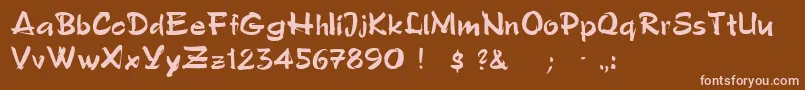 PoloSemiscriptRegular Font – Pink Fonts on Brown Background