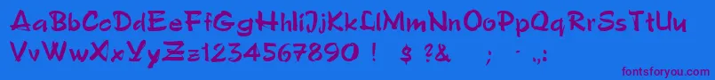 PoloSemiscriptRegular Font – Purple Fonts on Blue Background