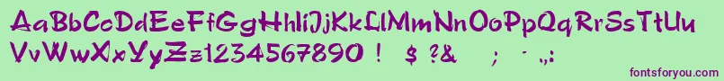 PoloSemiscriptRegular Font – Purple Fonts on Green Background