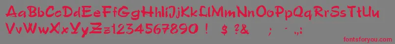 More about PoloSemiscriptRegular Font PoloSemiscriptRegular Font – Red Fonts on Gray Background