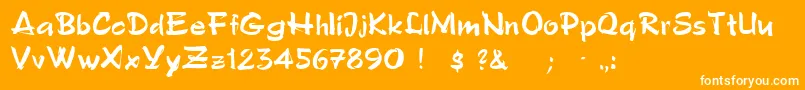 PoloSemiscriptRegular-Schriftart – Weiße Schriften auf orangefarbenem Hintergrund